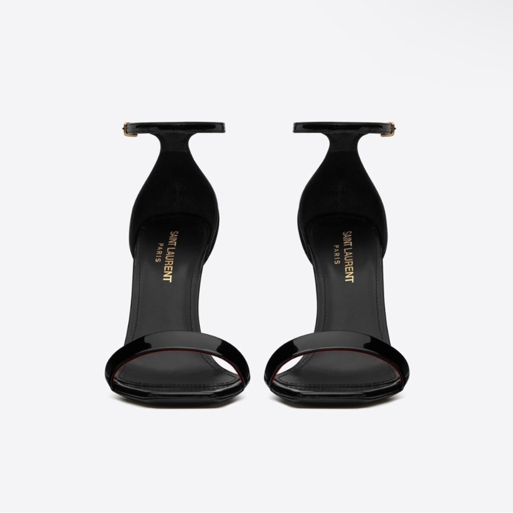 Saint Laurent Amber Sandals in Black Patent Leather Size 36 - Picture 2 of 10